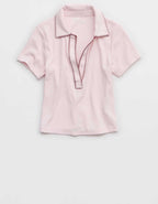 Aerie Cropped Polo T-Shirt