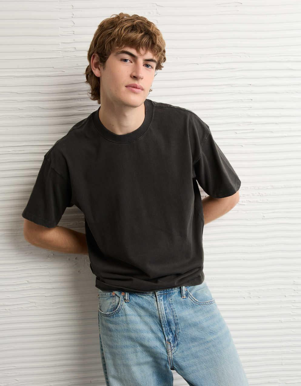 AEボクシー・フィット・スエード・ジャージーTシャツ