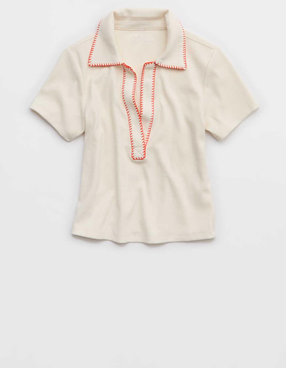 エアリークロップドポロTシャツ