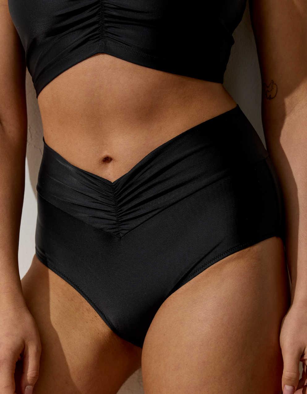 Aerie Ruched ハイウエストフルカバレッジビキニボトム