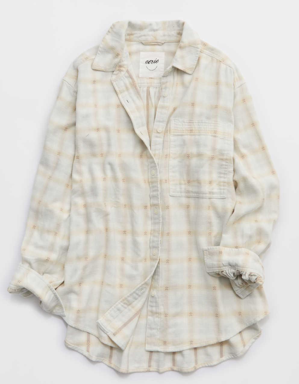 Aerie Anytime Fave フランネル・ボタンダウン・シャツ