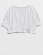 Aerie ハピエスト クロップド VネックTシャツ