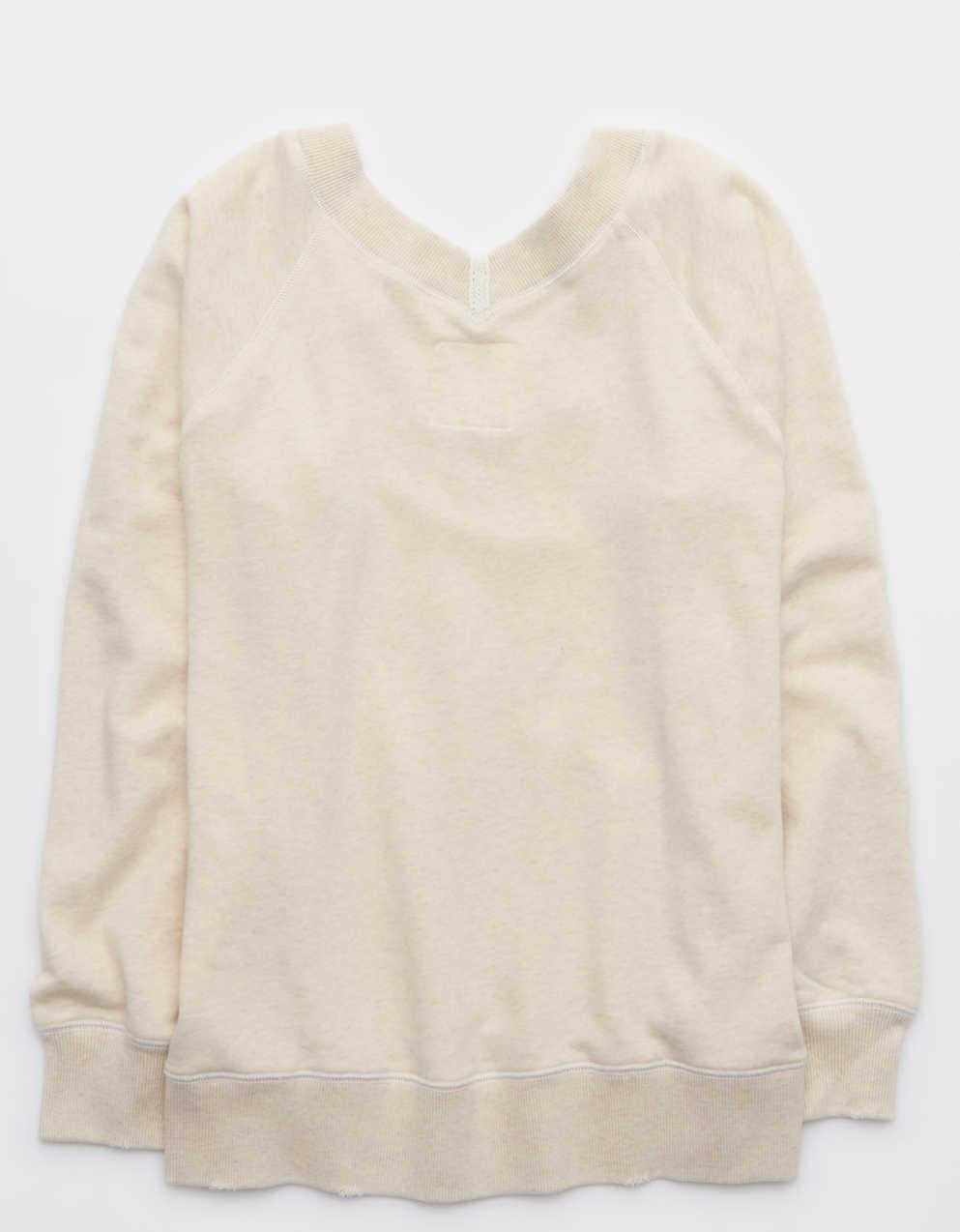 Aerie ダウンタイム Vネック・スウェットシャツ