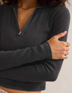 Aerie Long Sleeve Quarter Zip T-Shirt