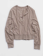 Aerie ハッピースニット・ヘンリーTシャツ