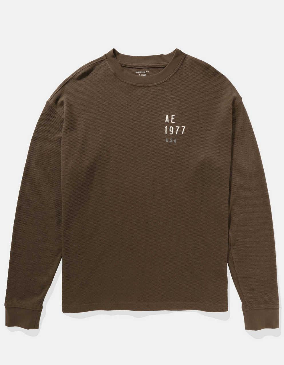 AE オーバーサイズ ロングスリーブ エレベイテッド ロゴ グラフィック サーマル Tシャツ