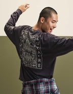 AEボクシーロングスリーブグラフィックTシャツ