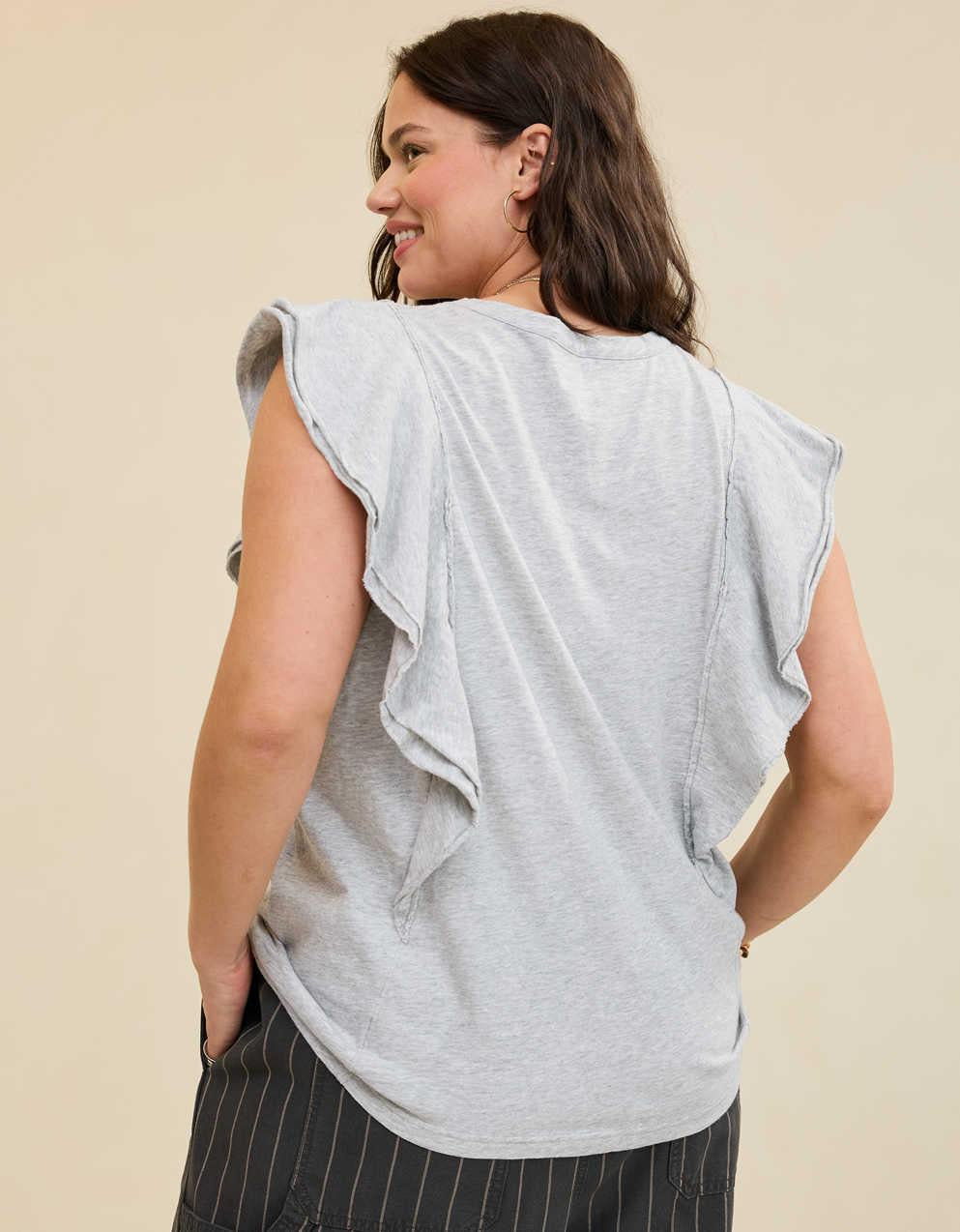 Aerie フラッタースリーブTシャツ