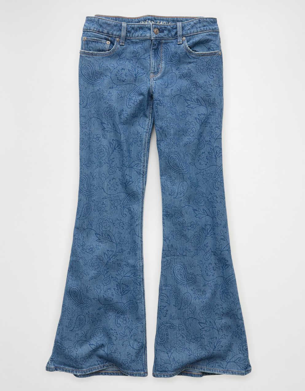 AE Stretch Low-Rise Floral Flare Jean