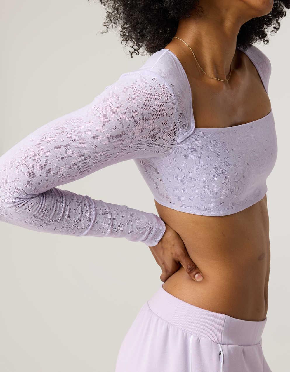OFFLINE By Aerie Real Me Lace Long Sleeve Bra Top
