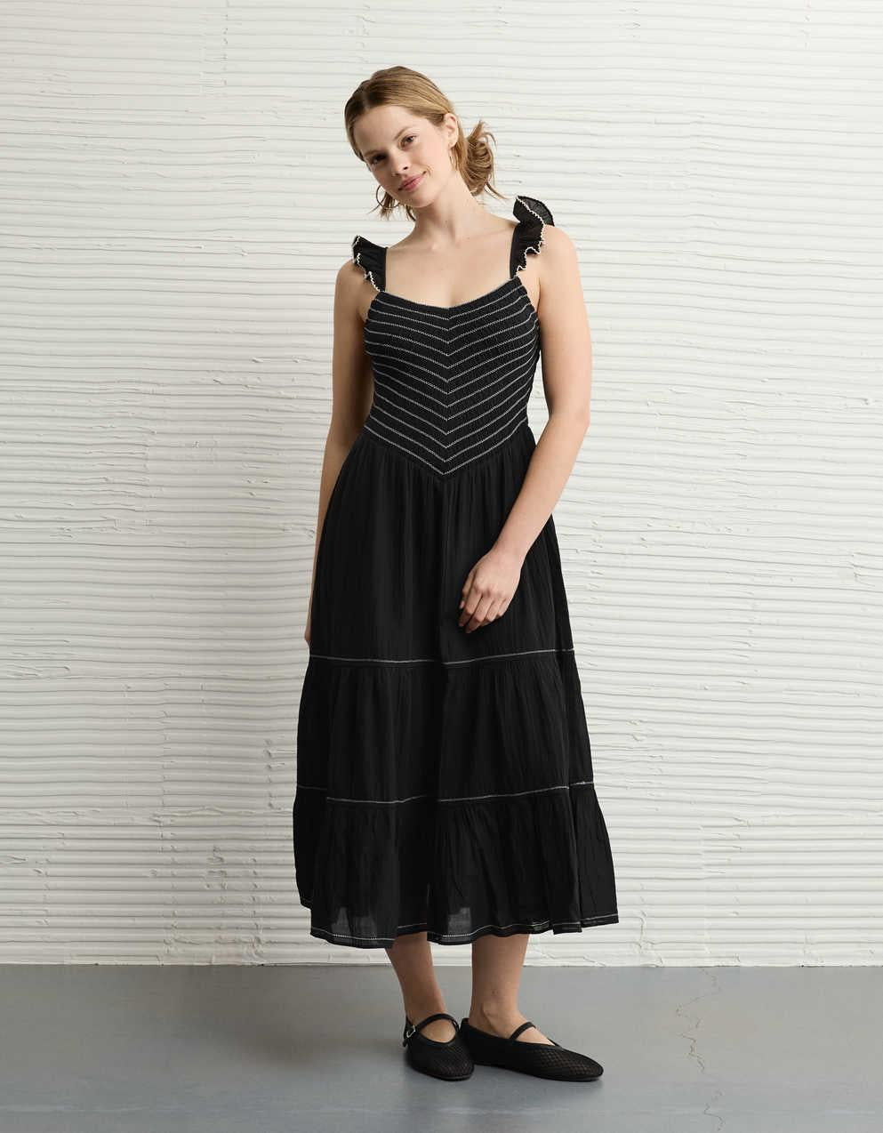 AE Bella Flutter Sleeve Midi Dress