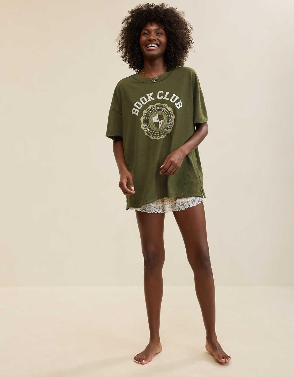 Aerie オーバーサイズ・クルー・ボーイフレンドTシャツ