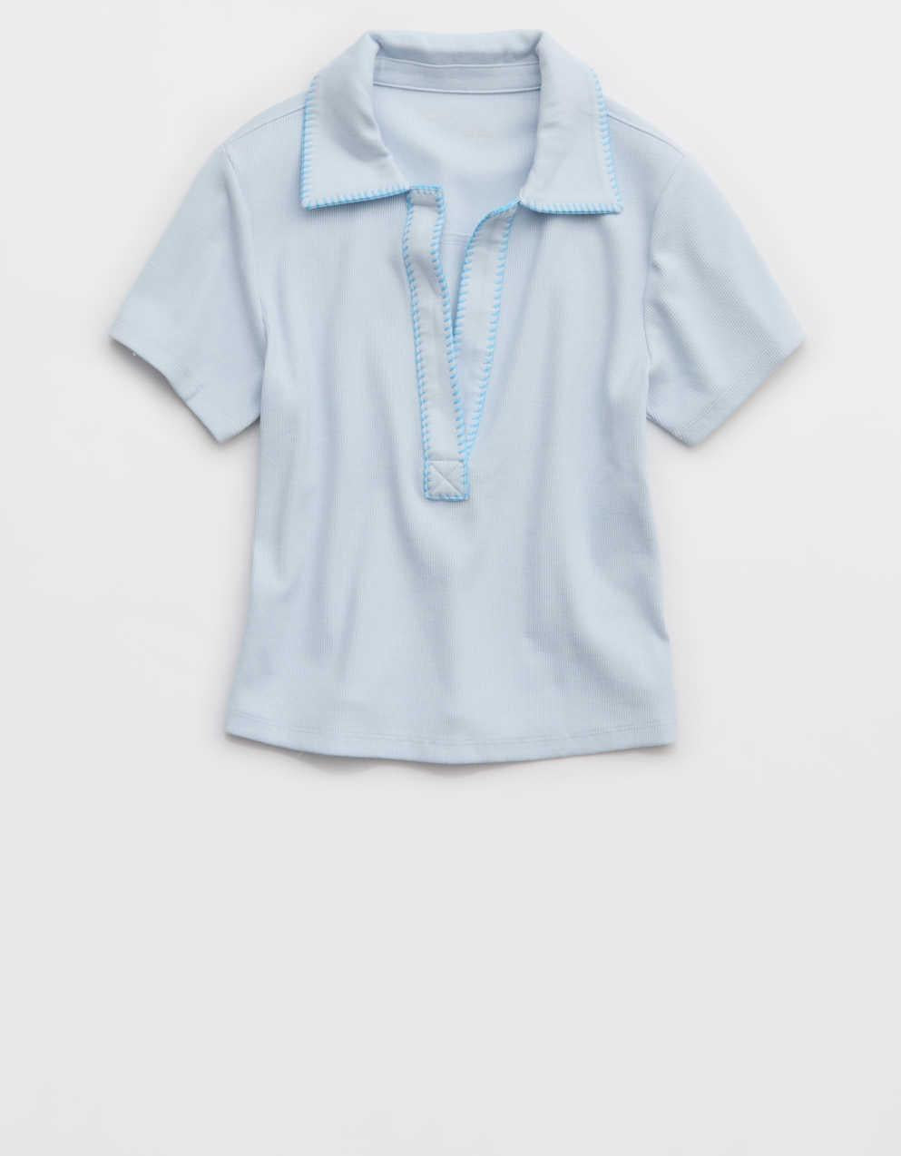 Aerie Cropped Polo T-Shirt