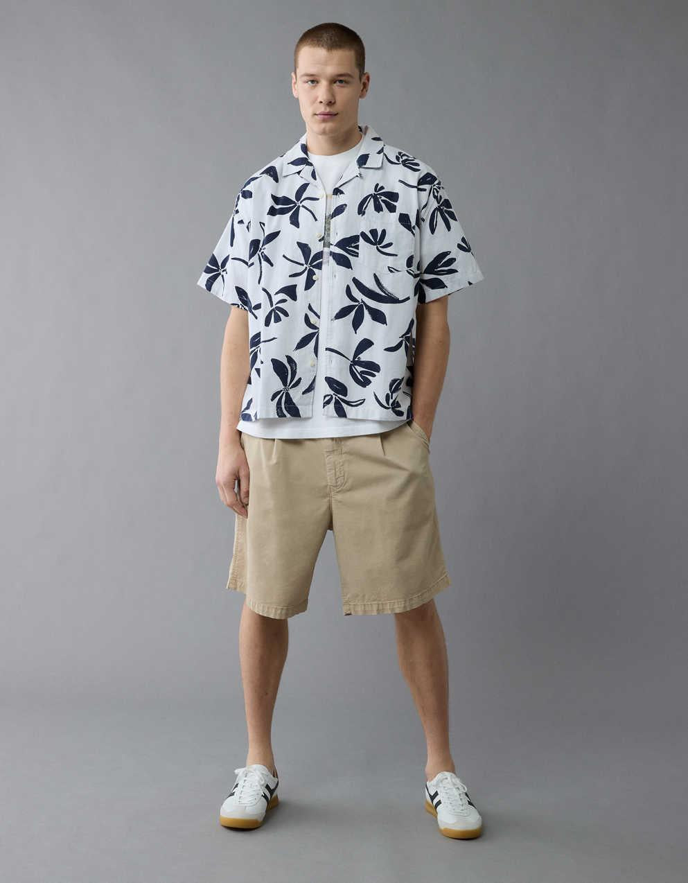 AE Poolside Floral Button-Up Shirt