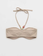 Aerie ピケ素材 シャーリング入りバンドゥビキニトップ