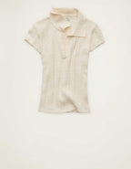 AE V-Neck Cable Knit Sweater Polo