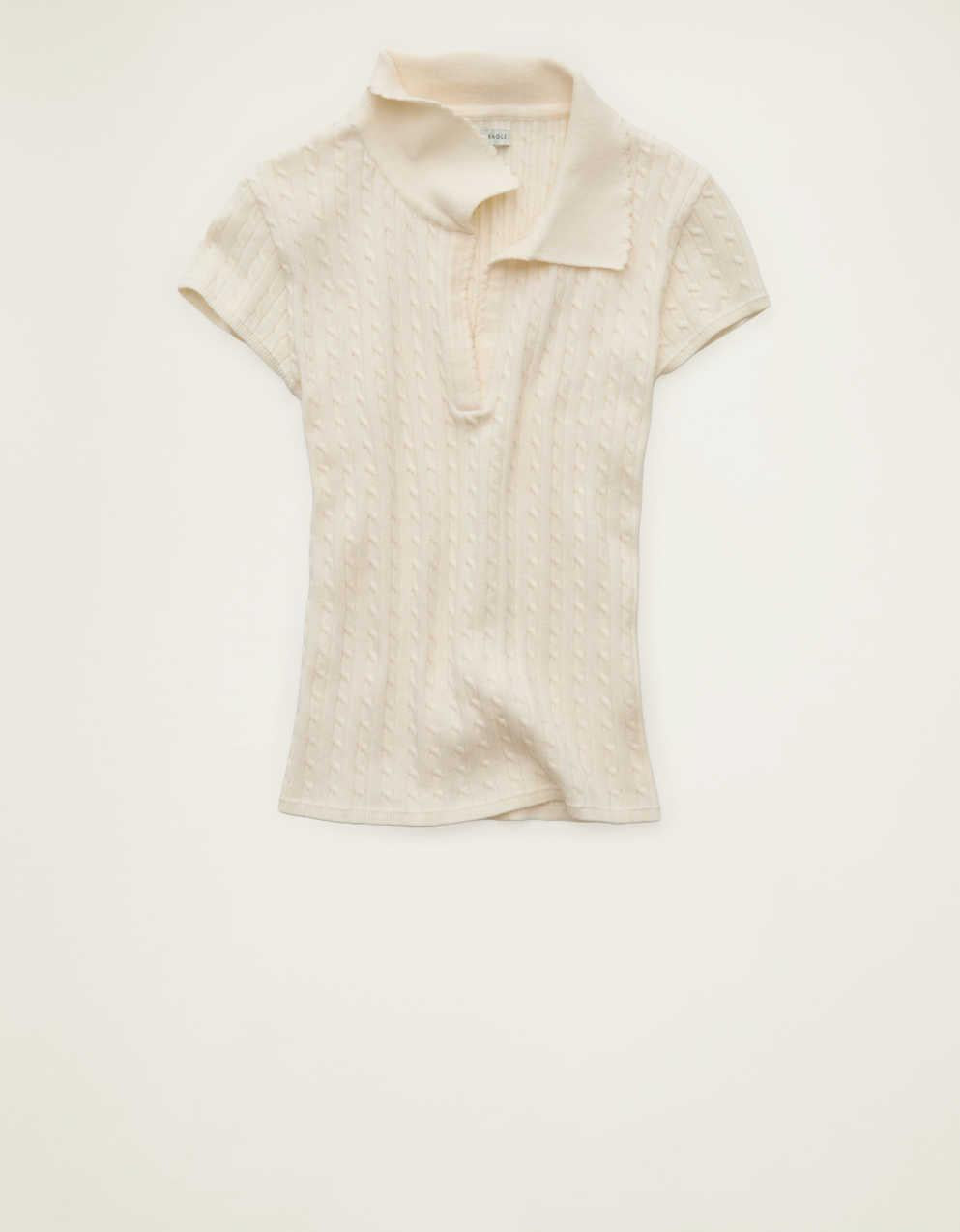 AE V-Neck Cable Knit Sweater Polo