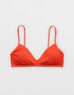 Aerie Skinny Strap Voop Ribbed Bikini Top