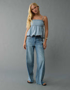 AE Denim Bubble Tube Top