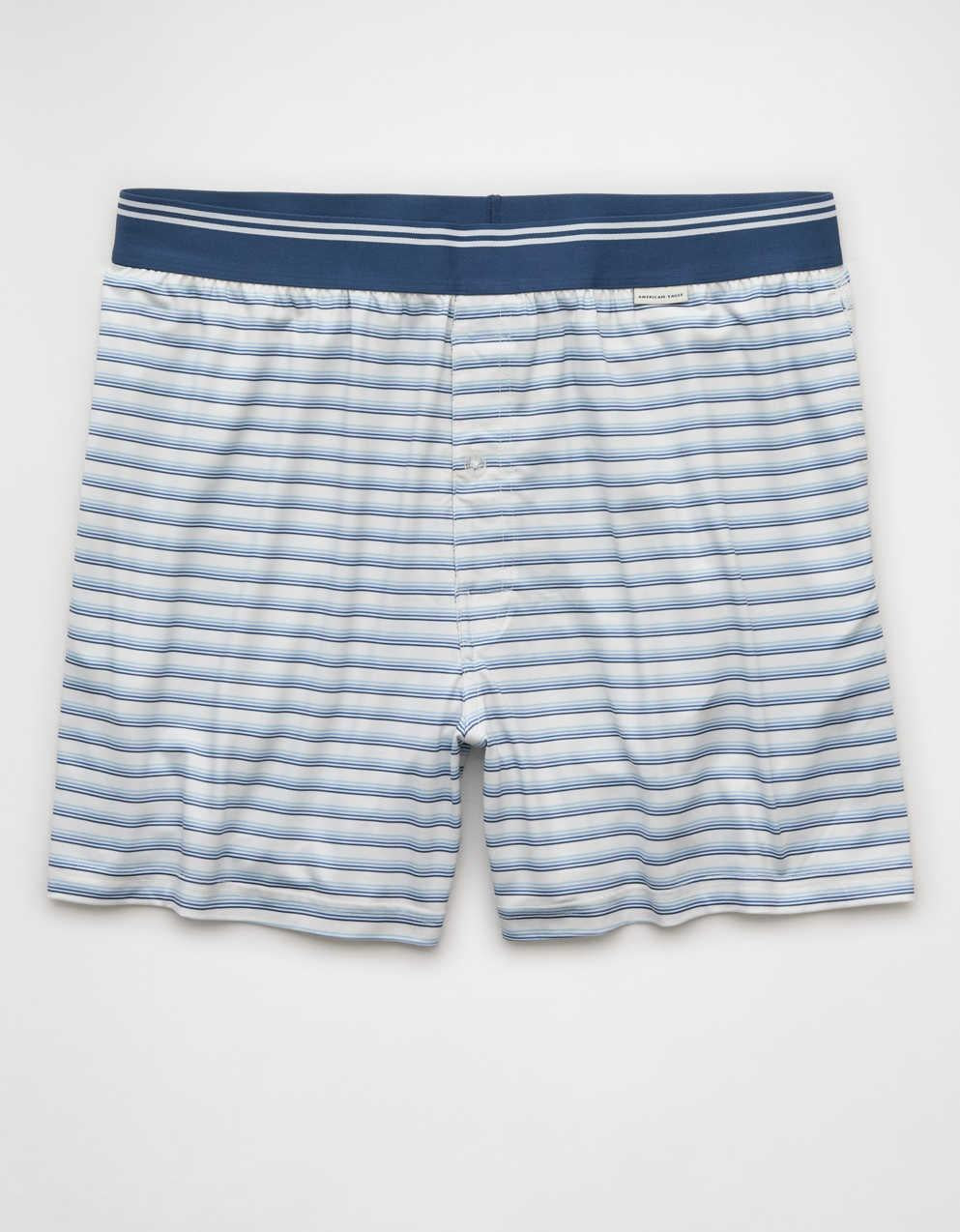 AEO メンズ・ストライプ・ウルトラソフト・ポケット・ボクサー・ショートパンツ