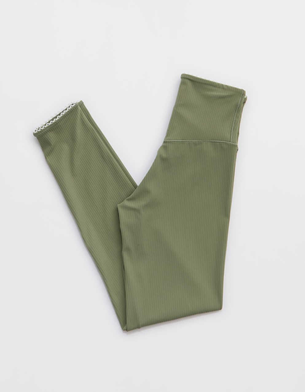 OFFLINE By Aerie Real Me XTRA Ribbed Picot Trim クロスオーバー・レギンス