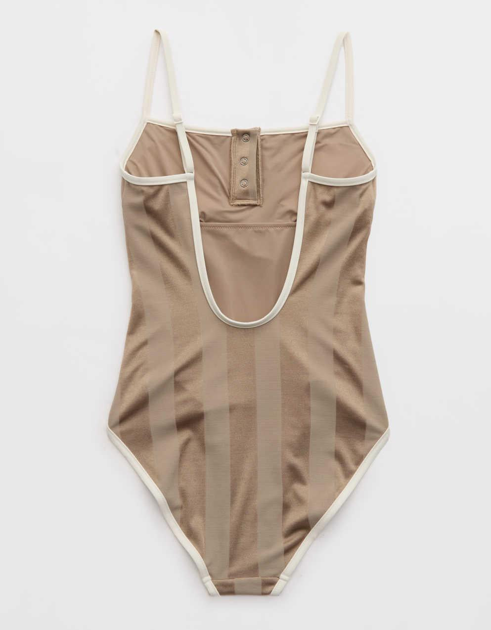 Aerie シャイン・ヘンリー・ワンピース水着