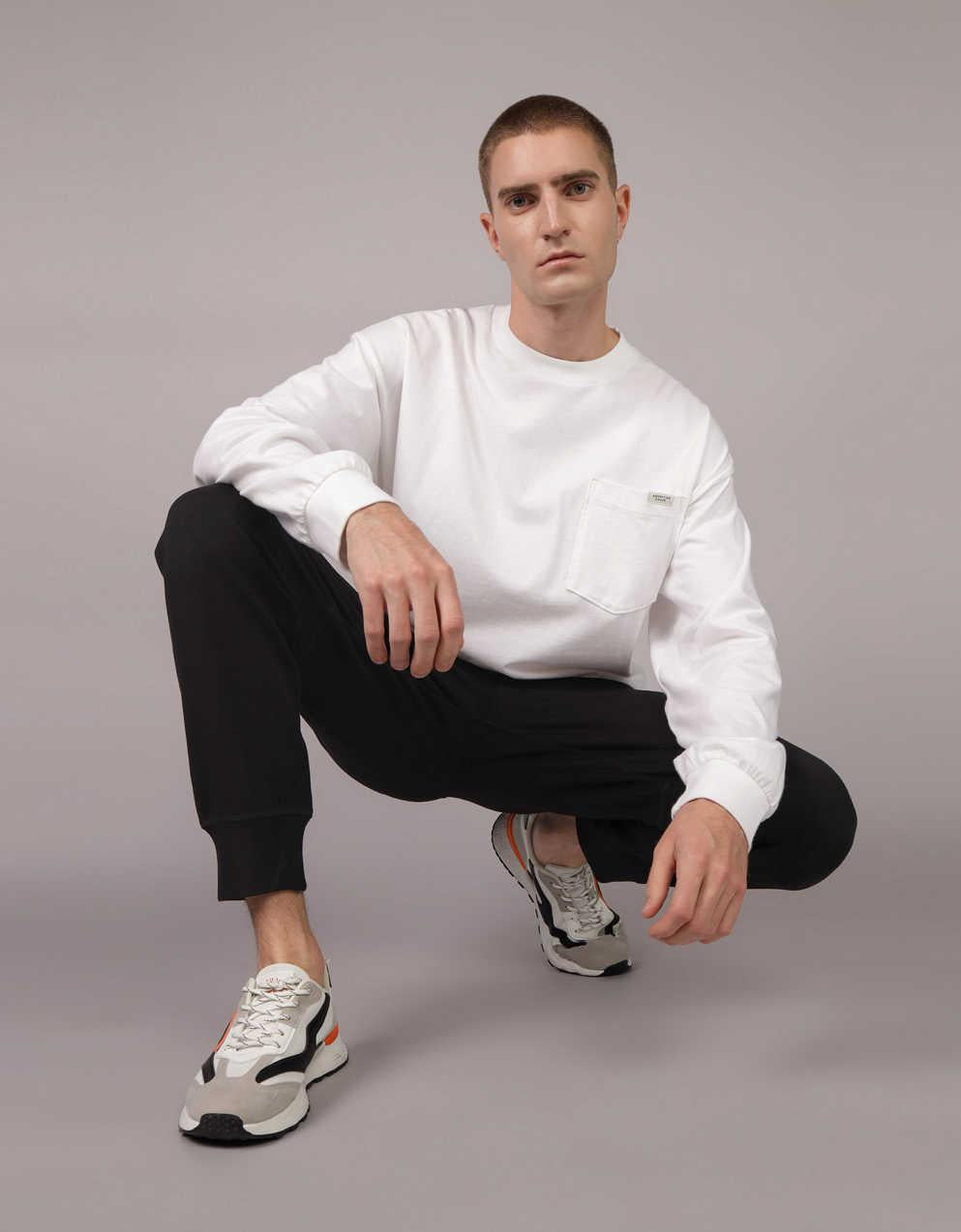 AEオーバーサイズ・ロングスリーブ・ヘビーウェイト・ポケットTシャツ
