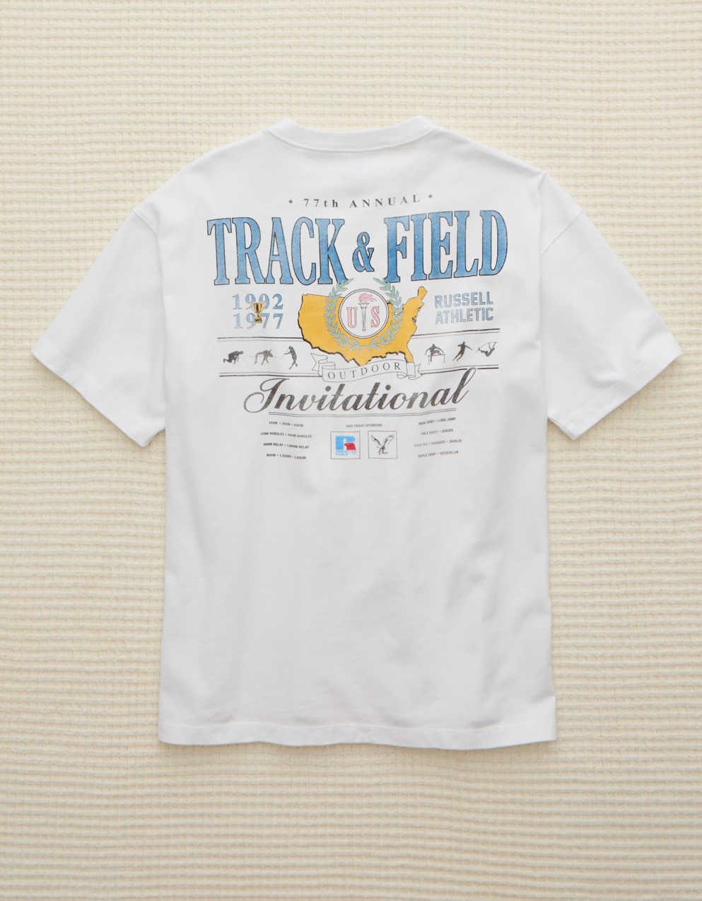 AE x Russell Athletic ヘビーウェイト陸上グラフィックTシャツ