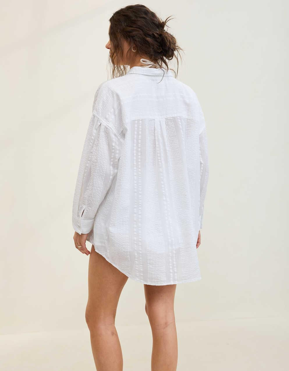 Aerie・シーサッカー・カバーアップ・シャツ