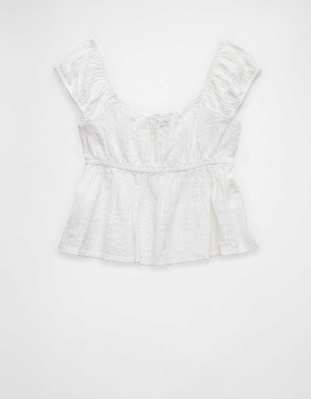 AE Cap-Sleeve Button-Up Top