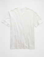AE スタンダード・フィット・リブド・インVネックTシャツ