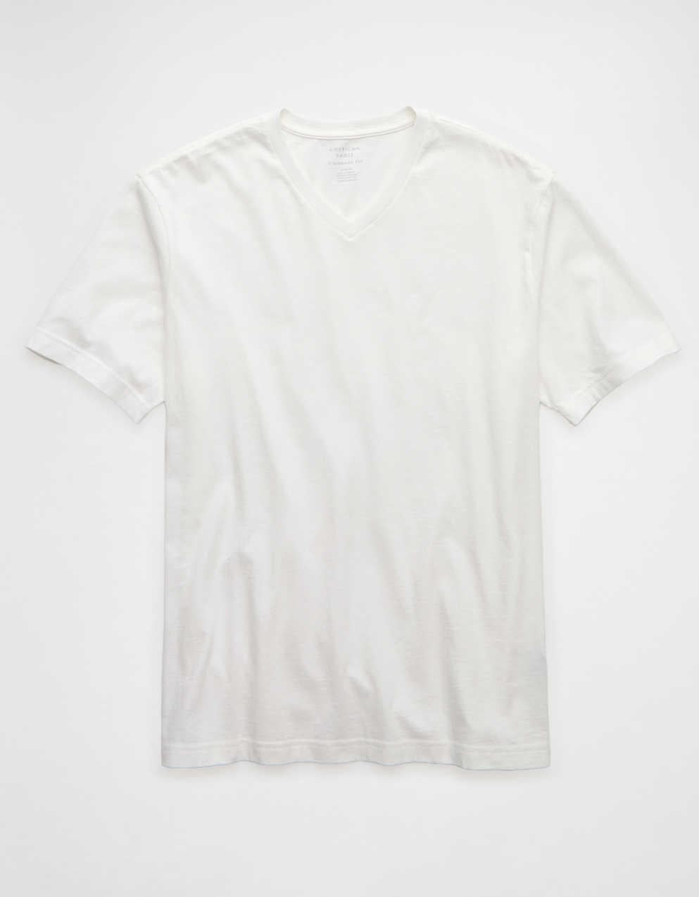 AE スタンダード・フィット・リブド・インVネックTシャツ
