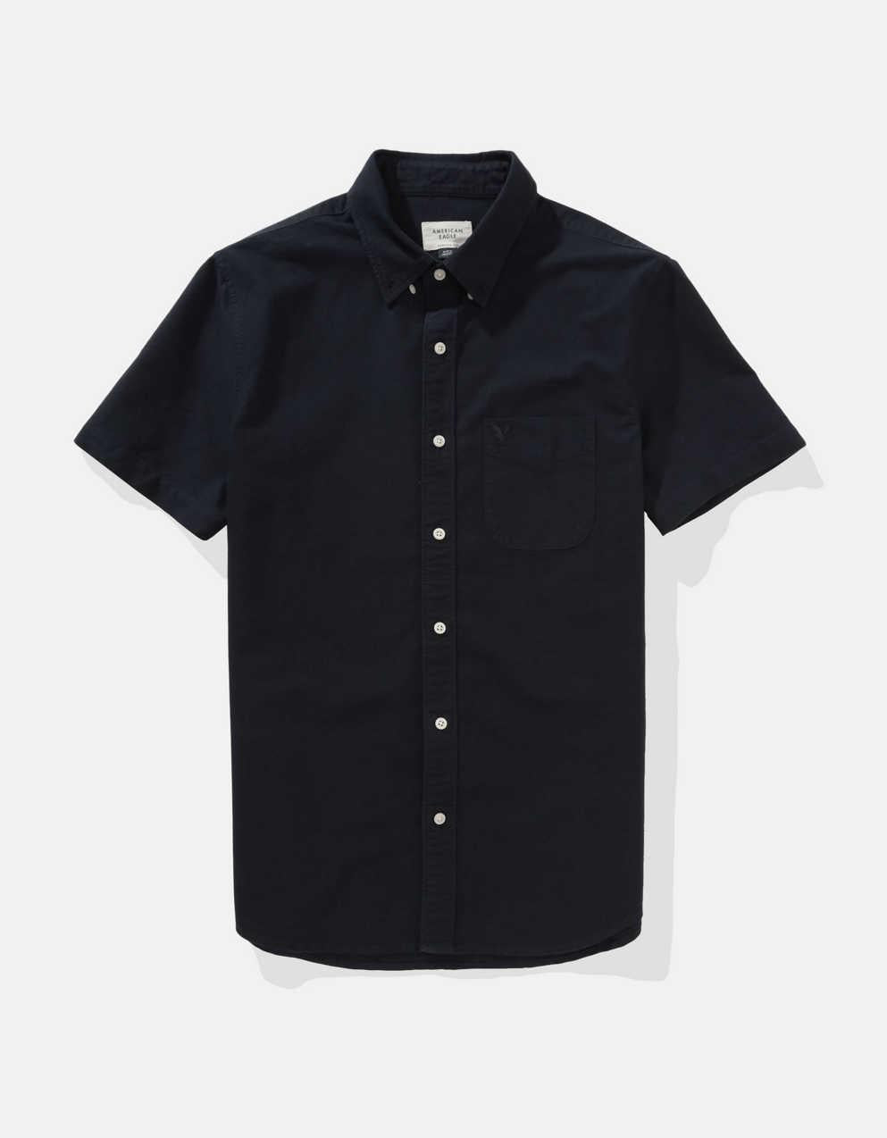 AE Short-Sleeve Slim Fit Button-Up Shirt