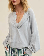 Aerie ハッピースニット・ヘンリーTシャツ