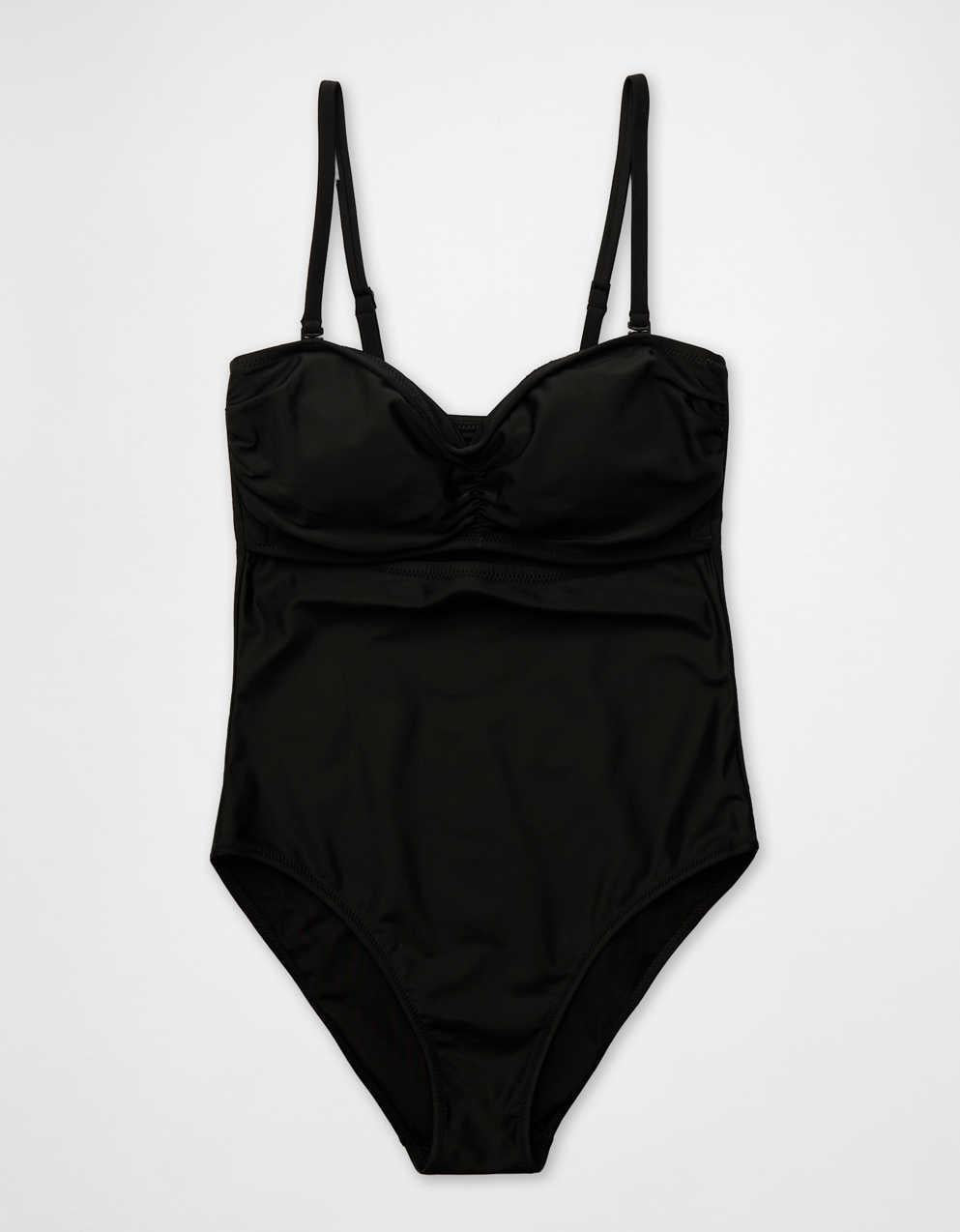 Aerie Ruched Cut Out Bandeau Full Coverage ワンピース水着
