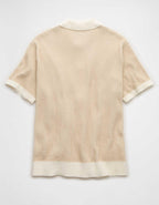 AE Striped Button-Up Sweater Polo