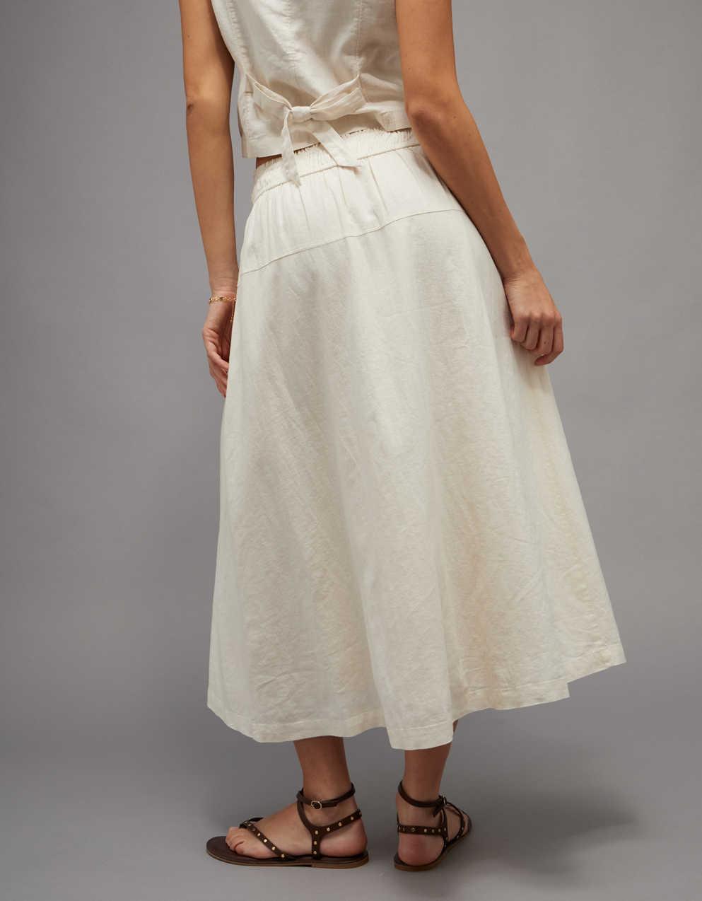 AE Linen-Blend Maxi Skirt