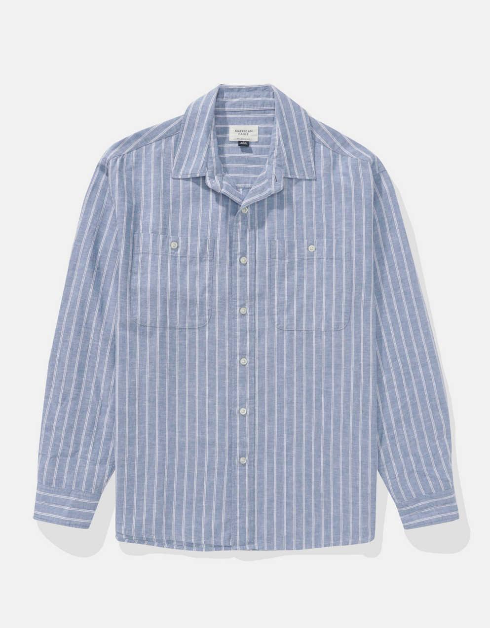 AE Everyday Relaxed Fit Linen-Blend Button-Up Shirt