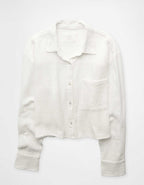 Aerie Good Day Cropped Cover Up Shirt