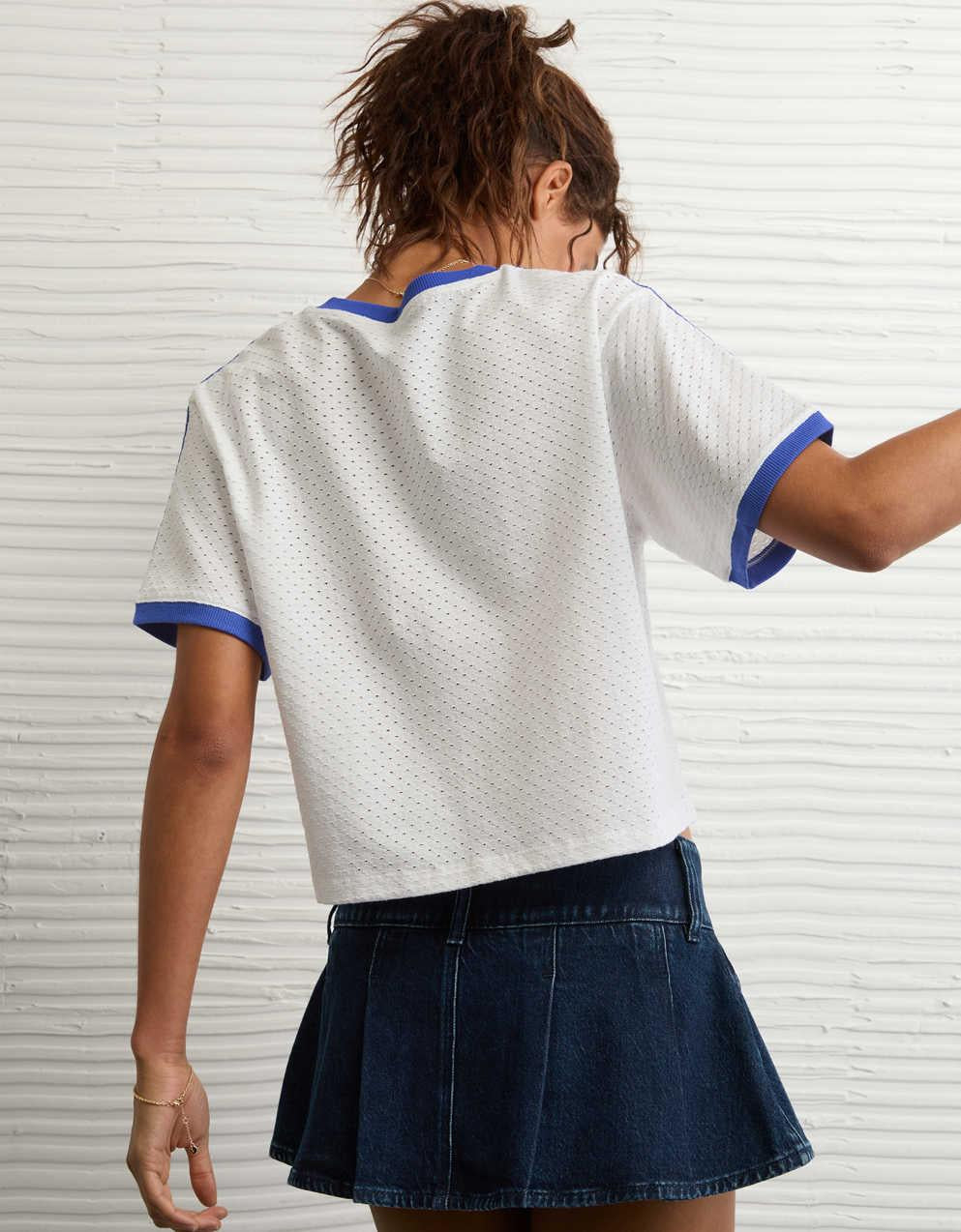 AEグラフィック・メッシュTシャツ