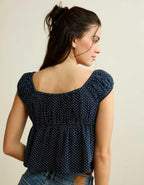 AE Cap-Sleeve Button-Up Top