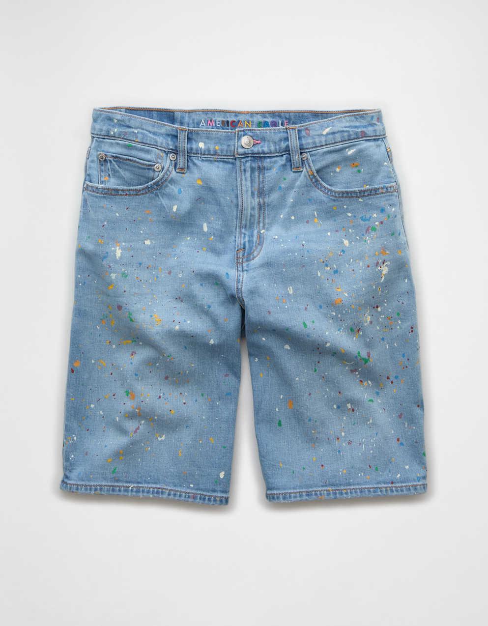 AE 11" Pride Dreamy Drape Stretch Denim High-Waisted Jort