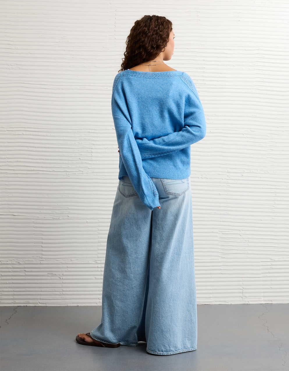 AE Whoa So Soft Lace Sweater