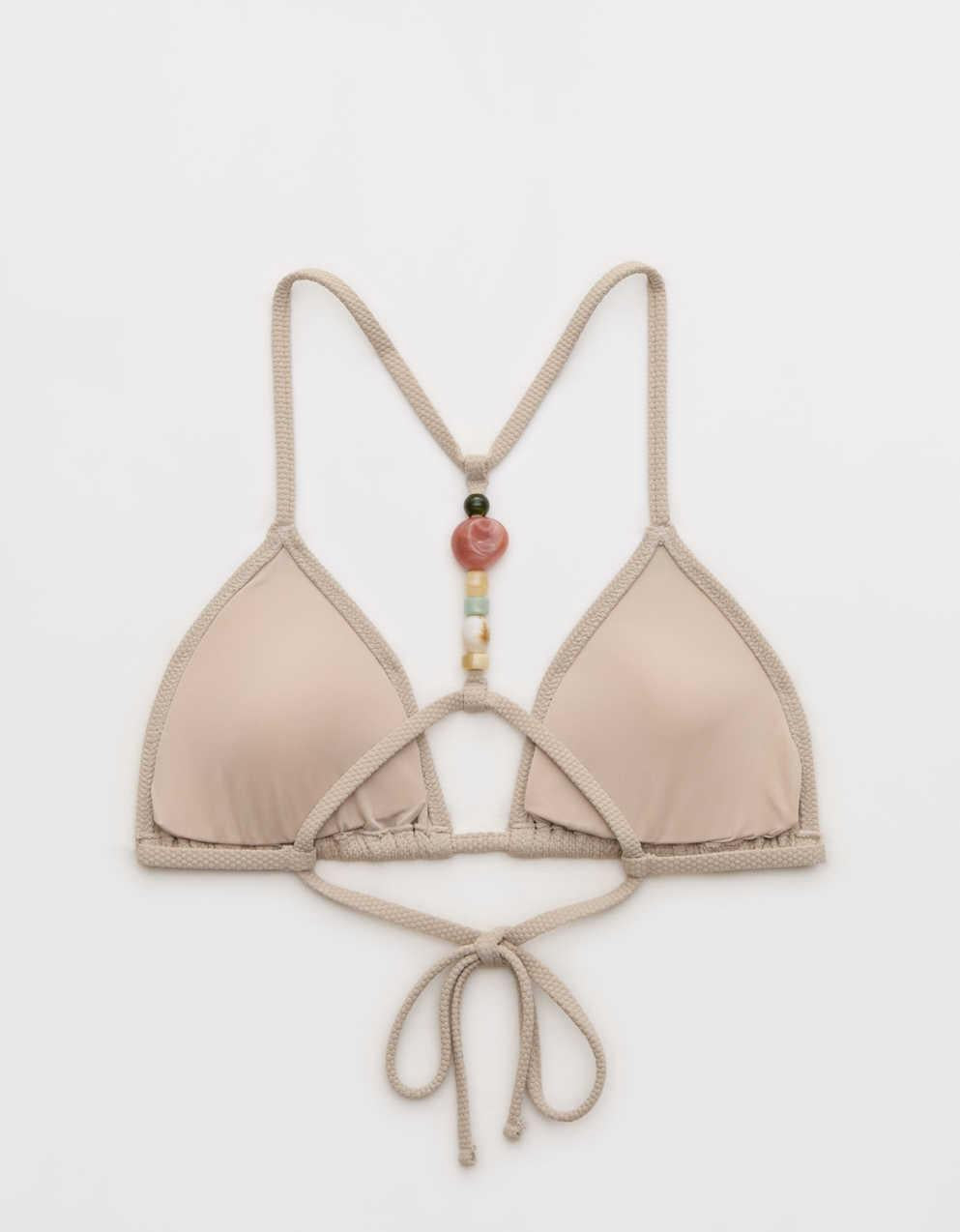 Aerie ピケ素材 ストリング トライアングル ビキニトップ