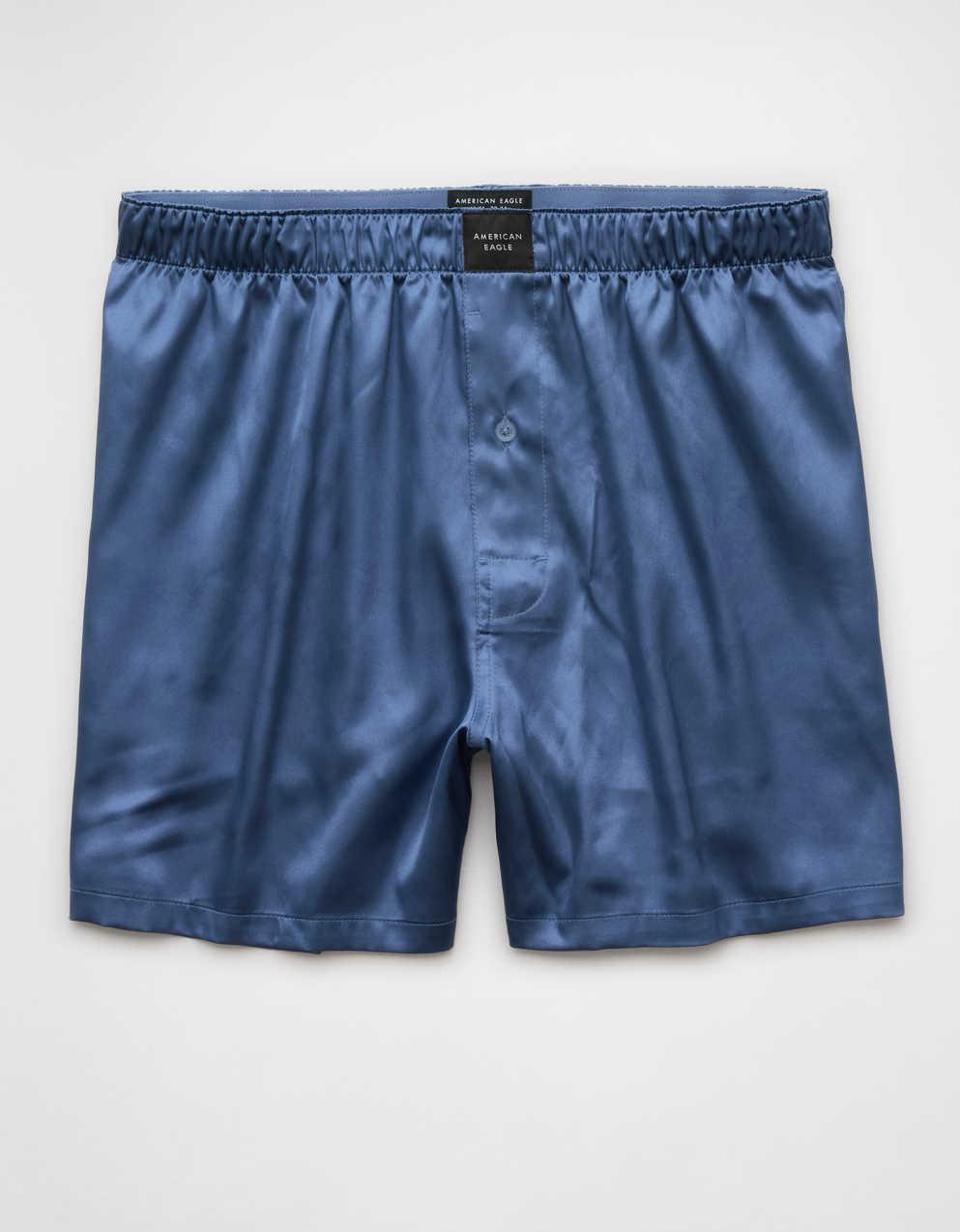 AEOメンズ・ソリッド・サテン・ポケット・ボクサー・ショートパンツ