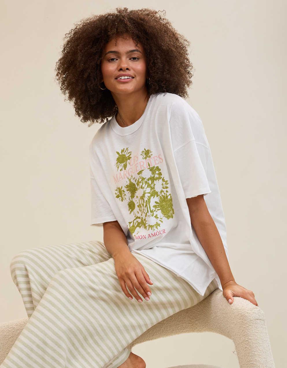 Aerie オーバーサイズ・クルー・ボーイフレンドTシャツ