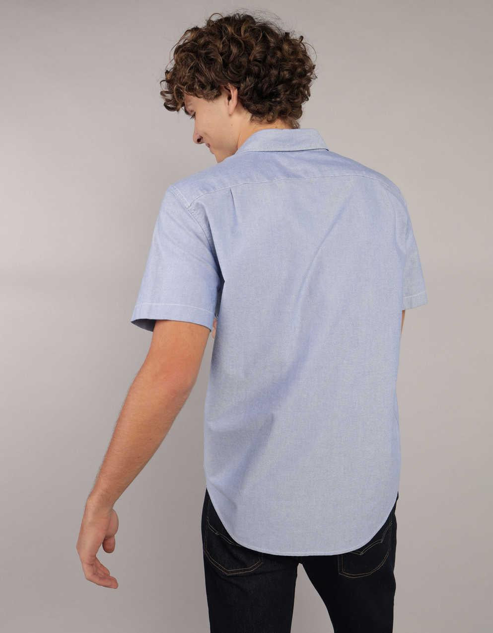AE Short-Sleeve Slim Fit Button-Up Shirt