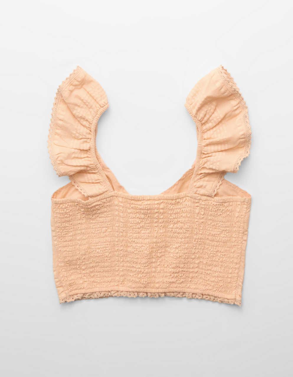Aerie クロップド・シアサッカー・タンクトップ