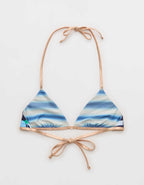 Aerie リバーシブル メタリックバインディング ホルターネック トライアングルビキニトップ