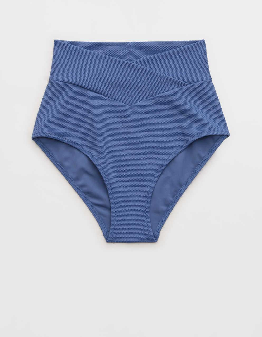 Aerie ピケ素材 ハイウエスト フルカバレッジ ビキニボトム